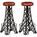 Vidaxl - tabourets de bar lot de 2 cuir v�ritable