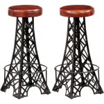 Vidaxl - tabourets de bar lot de 2 cuir v�ritable