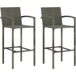 Vidaxl - tabourets de bar lot de 2 gris r�sine tress�e