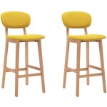 Vidaxl - tabourets de bar lot de 2 jaune moutarde tissu Vidaxl - tabourets de bar lot de 2 jaune moutarde tissu