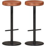 Vidaxl - tabourets de bar lot de 2 marron cuir v�ritable