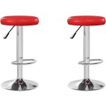 Vidaxl - tabourets de bar lot de 2 rouge similicuir