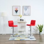 Vidaxl - tabourets de bar lot de 2 rouge similicuir Vidaxl - tabourets de bar lot de 2 rouge similicuir
