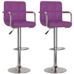 Vidaxl - tabourets de bar lot de 2 violet similicuir