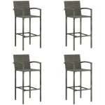 Vidaxl - tabourets de bar lot de 4 gris r�sine tress�e