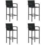 Vidaxl - tabourets de bar lot de 4 noir rsine tresse