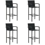 Vidaxl - tabourets de bar lot de 4 noir r�sine tress�e