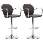 Vidaxl - tabourets de bar avec accoudoir lot de 2 marron similicuir Vidaxl - tabourets de bar avec accoudoir lot de 2 marron similicuir
