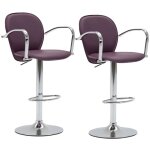 Vidaxl - tabourets de bar avec accoudoir lot de 2 violet similicuir Vidaxl - tabourets de bar avec accoudoir lot de 2 violet similicuir