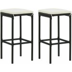 Vidaxl - tabourets de bar avec coussins lot de 2 noir r�sine tress�e