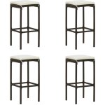 Vidaxl - tabourets de bar avec coussins lot de 4 marron r�sine tress�e