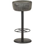 Vidaxl - tabouret de bar gris cuir véritable Vidaxl - tabouret de bar gris cuir véritable