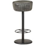 Vidaxl - tabouret de bar gris cuir v�ritable