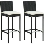 Vidaxl - tabourets de bar de jardin et coussins lot de 2 rsine tresse