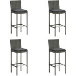 Vidaxl - tabourets de bar de jardin et coussins lot de 4 r�sine tress�e