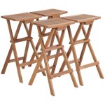 Vidaxl - tabourets de bar pliables lot de 4 bois de teck massif