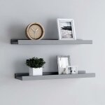 Vidaxl - tagres  rebord pour cadre photo 2 pcs gris 40x9x3 cm mdf