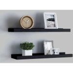 Vidaxl - tag�res � rebord pour cadre photo 2 pcs noir 40x9x3 cm mdf