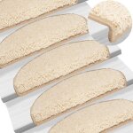 Tapis d'escalier 15 pi�ces 65 x 21 x 4 cm cr�me demi - rond grand vidaxl