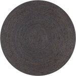 Tapis fait � la main jute rond 120 cm gris fonc� vidaxl