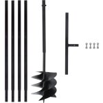 Vidaxl ? tari�re manuelle 1 m avec tube d'extension 4 m ? acier super r�sistant ? pour a�ration compost ...