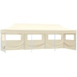 Vidaxl - tente de r�ception pliable avec 5 parois 3x9 m blanc cass�