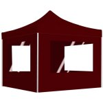 Vidaxl - tente de rception pliable avec parois aluminium 3x3 m bordeaux