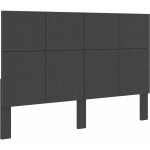 T�te de lit gris fonc� tissu 180x200 cm