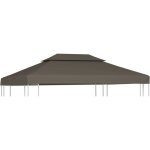 Toile suprieure de belvdre 2 niveaux 310 g / m 4x3 m taupe vidaxl