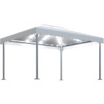 Vidaxl ? tonnelle cr�me 4x3 m avec guirlande lumineuse � led ? aluminium et acier r�sistant � la rouille ...