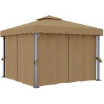 Vidaxl - tonnelle avec rideau 3x3 m taupe aluminium