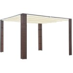 Vidaxl - tonnelle avec toit r�sine tress�e 300x300x200cm marron et cr�me
