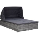 Vidaxl - transat � 2 places avec coussin r�sine tress�e gris