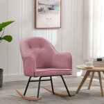 Vidaxl - velvet pink rocking chair idal pour l'tude ou le salon