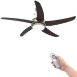 Vidaxl - ventilateur de plafond orn avec lampe 128 cm marron
