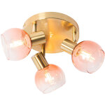 Vidro - spot plafond, plafonnier - 3 lumi�re - � 35 cm - rose - art deco - �clairage int�rieur - salon ...