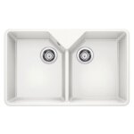 Vier en cramique villae farmhouse double - sous - meuble de 80 cm - 794 x 490 x 195 mm - blanc cristal ...