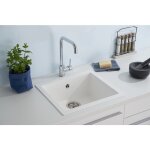 Respekta - vier �vier de cuisine � encastrer granit �vier mineralite 50 x 44 blanc