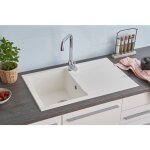 Respekta - vier �vier de cuisine � encastrer granit �vier mineralite 80 x 50 blanc