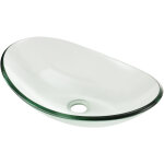 [neu. haus] - lavabo du verre tremp [47x31cm] ovale voile