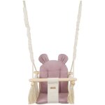 Chaise  bascule bb - balanoire bb - avec oreilles - max 20 kg - crme & rose clair