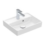Villeroy&boch - collaro - lave - mains 45x37 cm, avec trop - plein, un trou de robinetterie, ceramicplus, ...