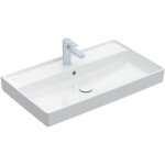 Villeroy & boch collaro - meuble lavabo 80x47 cm, avec trop - plein, trou de robinetterie, blanc alpin ...