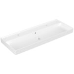 Villeroy&boch - collaro - meuble lavabo 120x47 cm, avec trop - plein, 2 trous de robinetterie, blanc ...