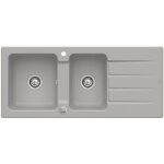 Villeroy&boch - evier cramique gris fossil architectura 2 bacs 1 gouttoir