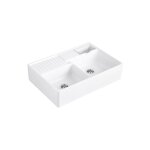 Villeroy&boch - evier timbre d'office villeroy et boch tradition 2 bacs 89, 5 x 63 cramique vidage manuel ...
