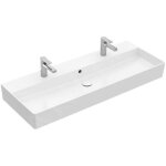 Villeroy & boch memento 2. 0 - double vasque 1200x470 mm, avec trop - plein, 2 trous de robinetterie, ...