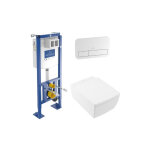 Villeroy&boch - pack wc suspendu sans bride villeroy et boch memento 2. 0 + abattant + plaque blanche ...