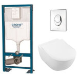 Villeroy&boch - pack wc suspendu sans bride villeroy et boch subway 2. 0 + abattant + plaque chrome ...