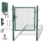 Vingo - portillon de jardin 100 x 100 cm avec serrure maille métallique - vert Vingo - portillon de jardin 100 x 100 cm avec serrure maille métallique - vert